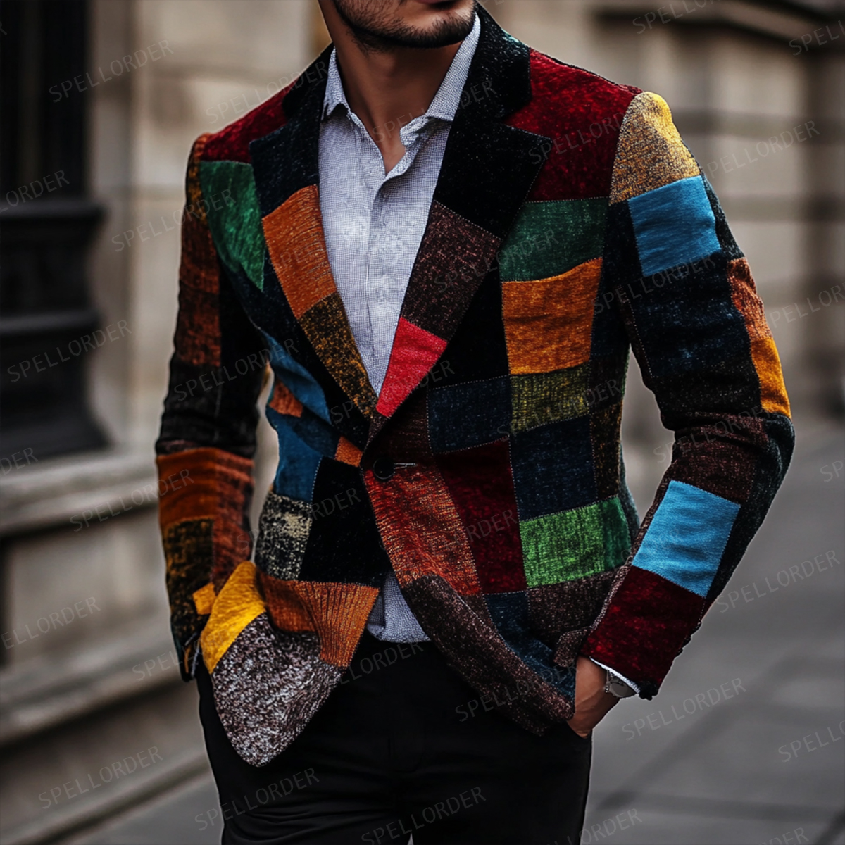 Men's Luxury Embroidery  Business Casual Fashion Blazer Jacket Suit  Jacke Anzug