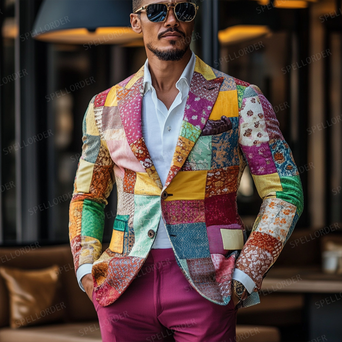 Men's Luxury Embroidery  Business Casual Fashion Blazer Jacket Suit  Jacke Anzug