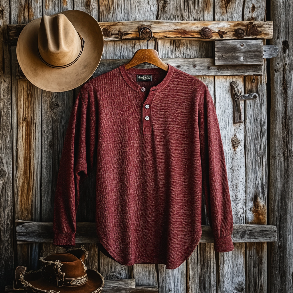 Exclusive Design Henley Shirt Long Sleeve Shirt