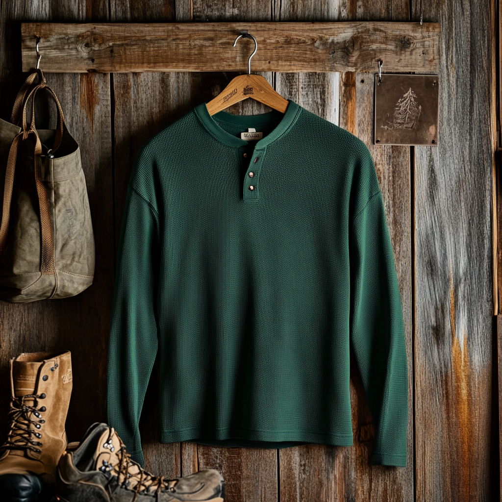 Exclusive Design Henley Shirt Long Sleeve Shirt
