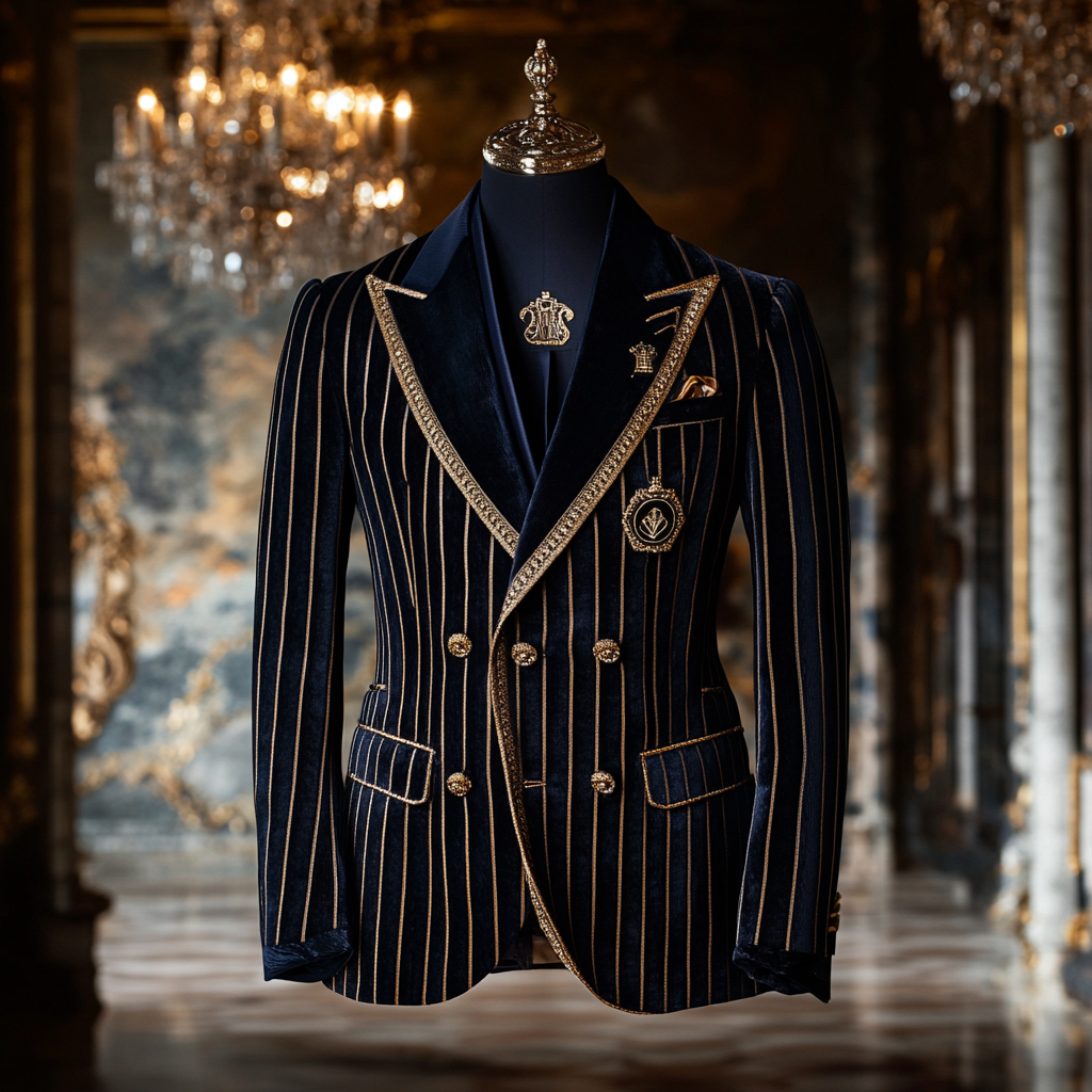 Royal high-end luxury embroidered business casual fashion blazer suit