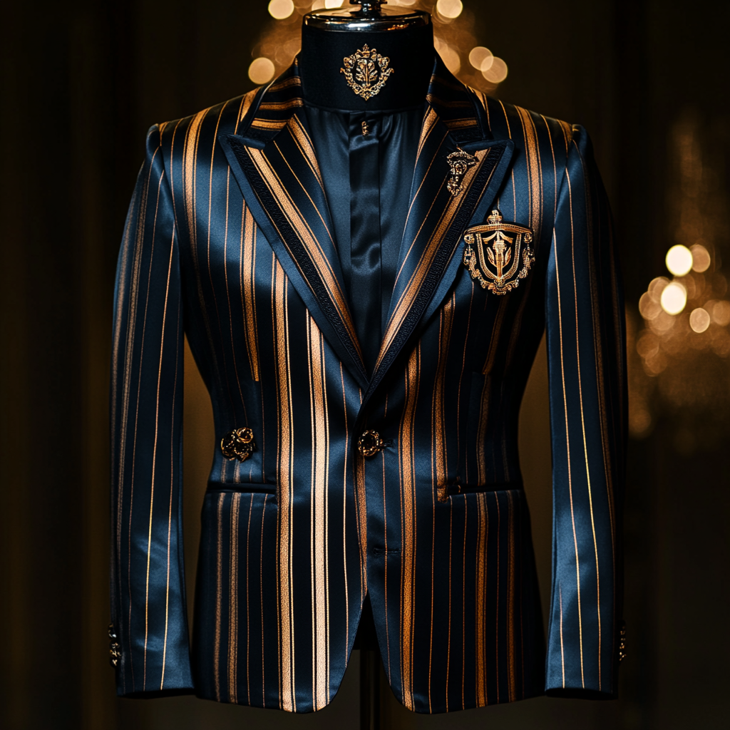 Royal high-end luxury embroidered business casual fashion blazer suit