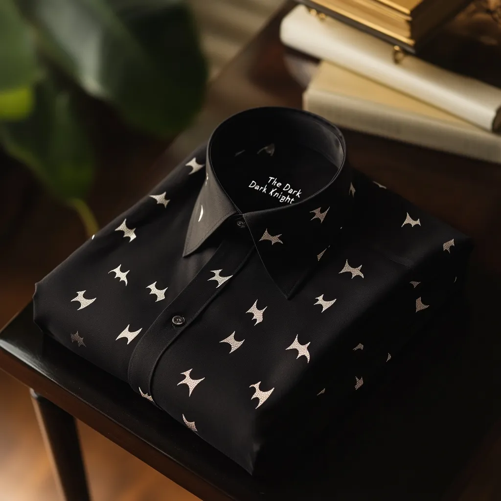 High Elasticity Soft Unique Men's Satin Luxe Print Short Sleeve Button Shirt
