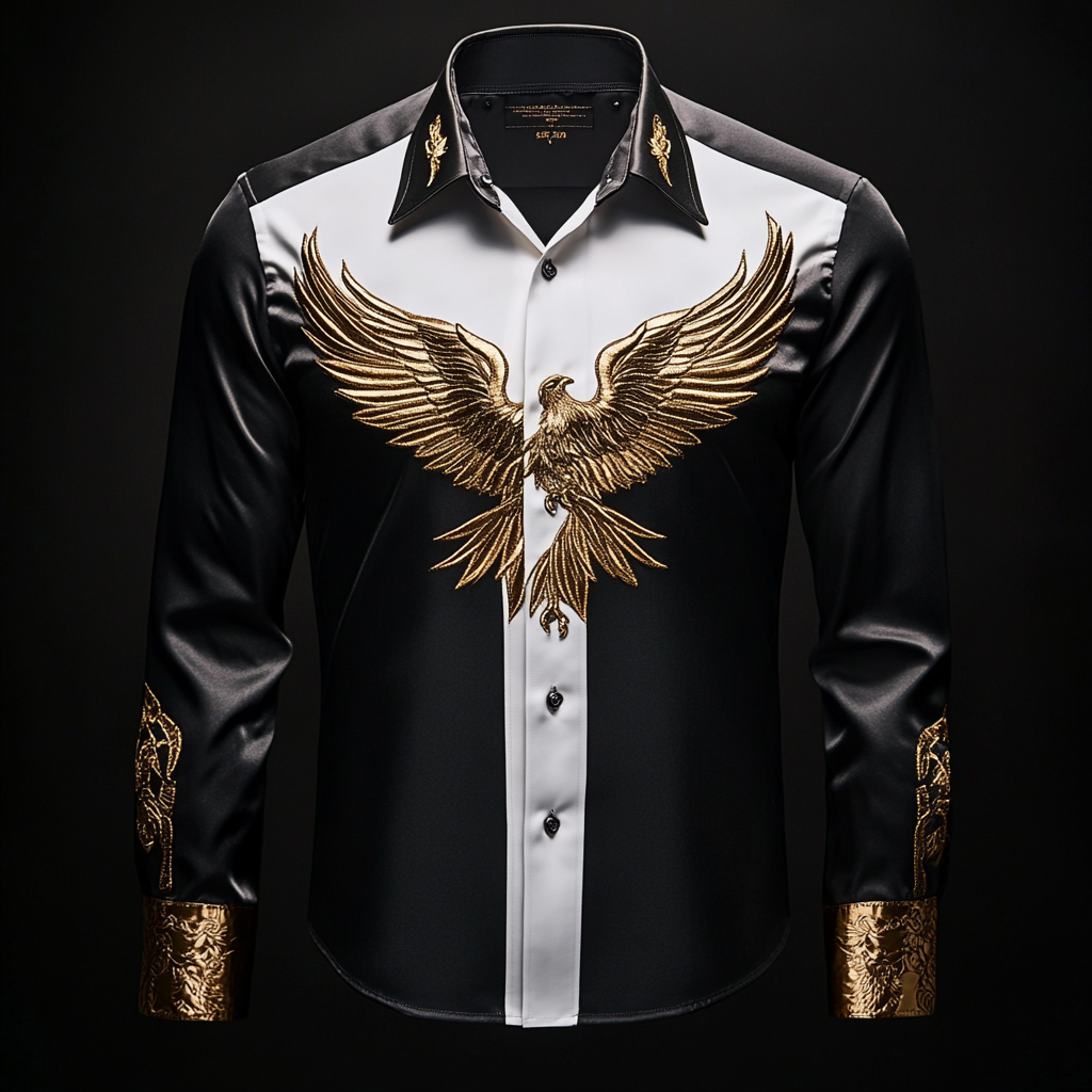 Perfect Fit comfortable business leisure vacation shirt fashion eagle pattern