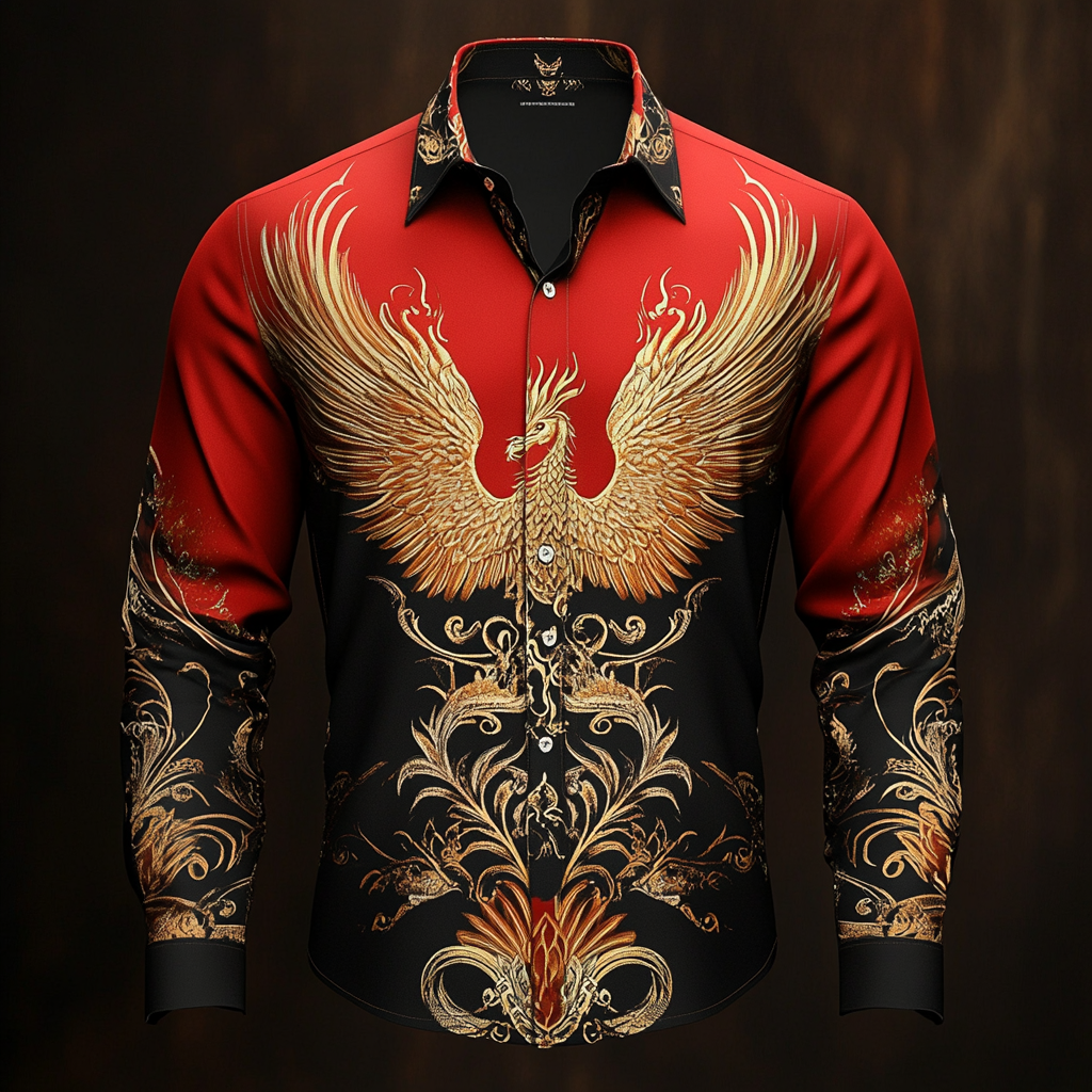 Perfect Fit comfortable business leisure vacation shirt fashion eagle pattern