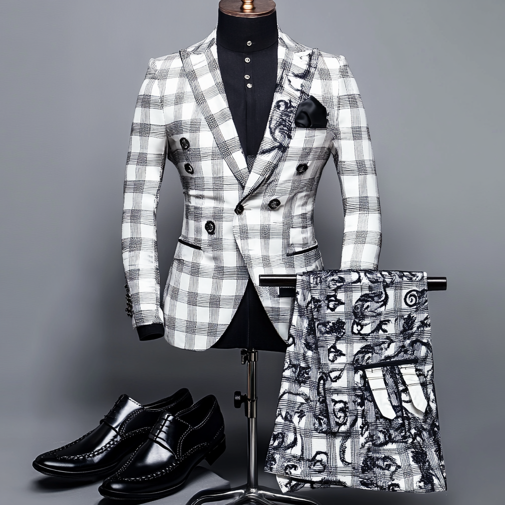 Men's Luxury Embroidery  Business Casual Fashion Blazer Jacket Suit  Jacke Anzug