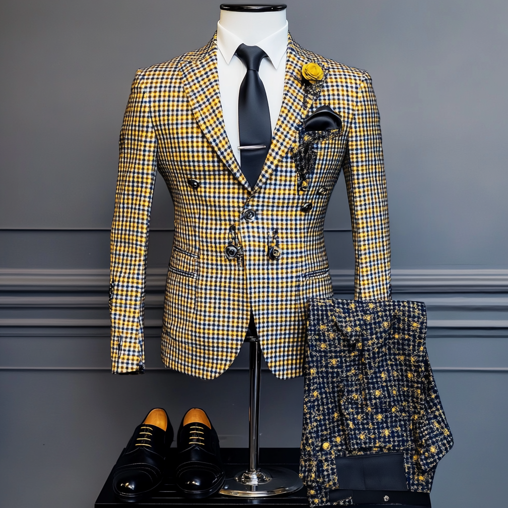 Men's Luxury Embroidery  Business Casual Fashion Blazer Jacket Suit  Jacke Anzug