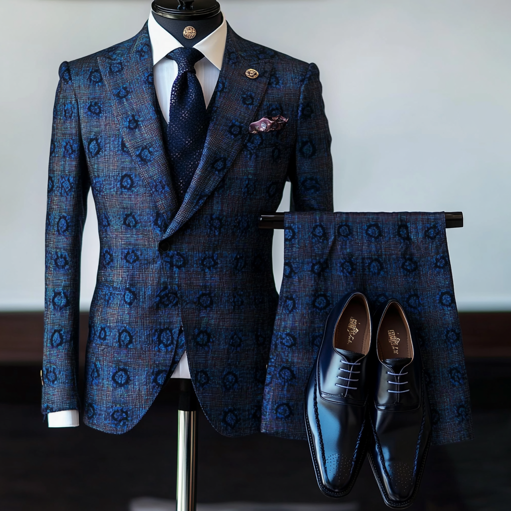 Men's Luxury Embroidery  Business Casual Fashion Blazer Jacket Suit  Jacke Anzug