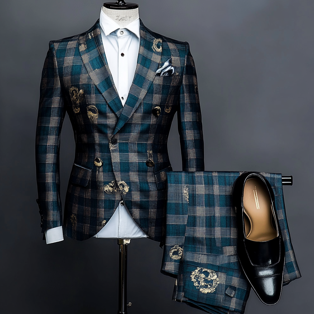 Men's Luxury Embroidery  Business Casual Fashion Blazer Jacket Suit  Jacke Anzug