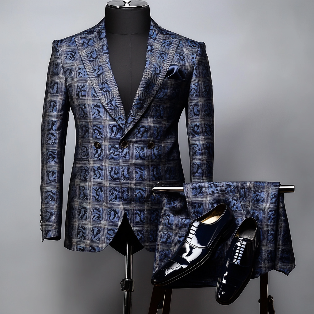 Men's Luxury Embroidery  Business Casual Fashion Blazer Jacket Suit  Jacke Anzug