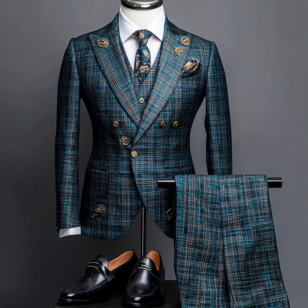 Men's Luxury Embroidery  Business Casual Fashion Blazer Jacket Suit  Jacke Anzug