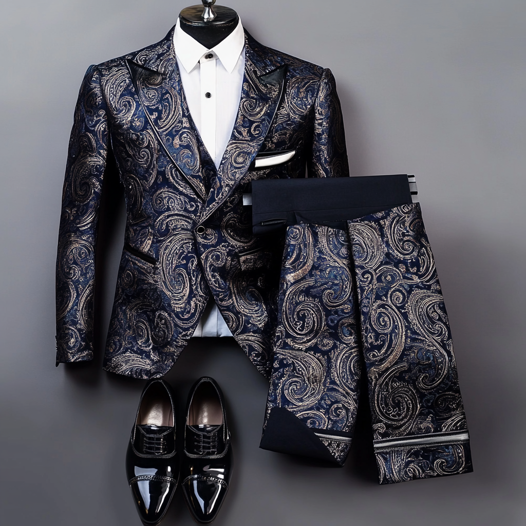 Men's Luxury Embroidery  Business Casual Fashion Blazer Jacket Suit  Jacke Anzug