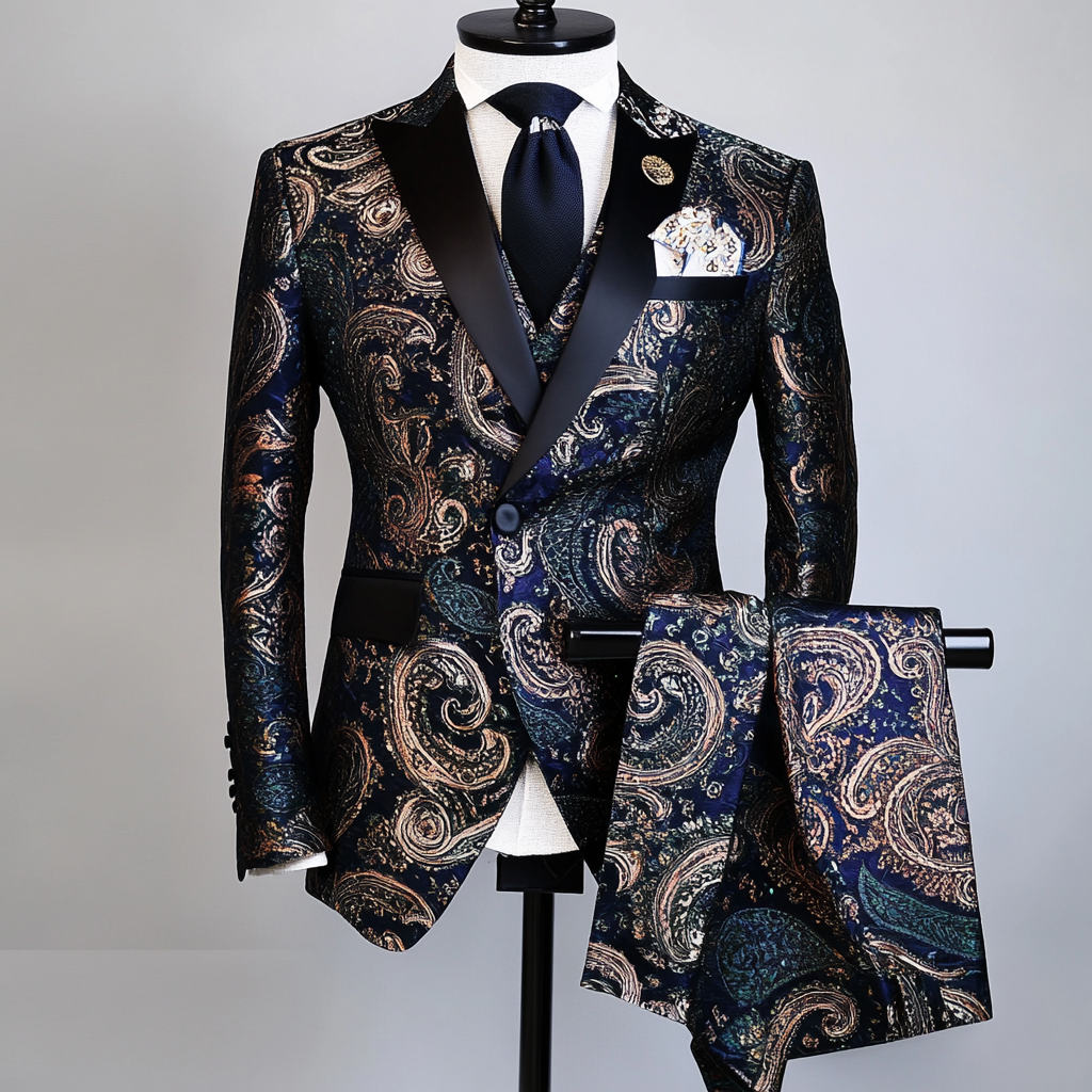 Men's Luxury Embroidery  Business Casual Fashion Blazer Jacket Suit  Jacke Anzug