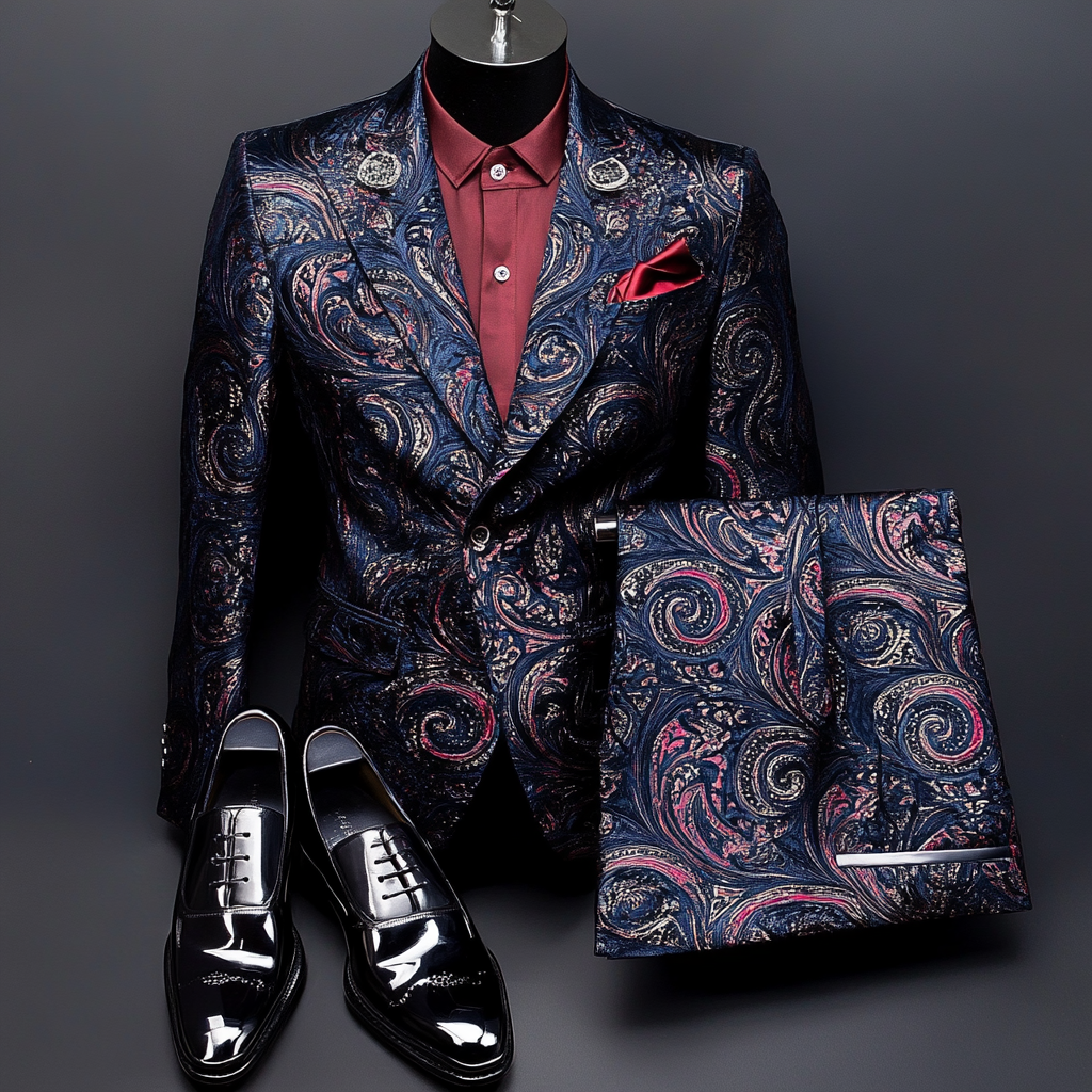 Men's Luxury Embroidery  Business Casual Fashion Blazer Jacket Suit  Jacke Anzug