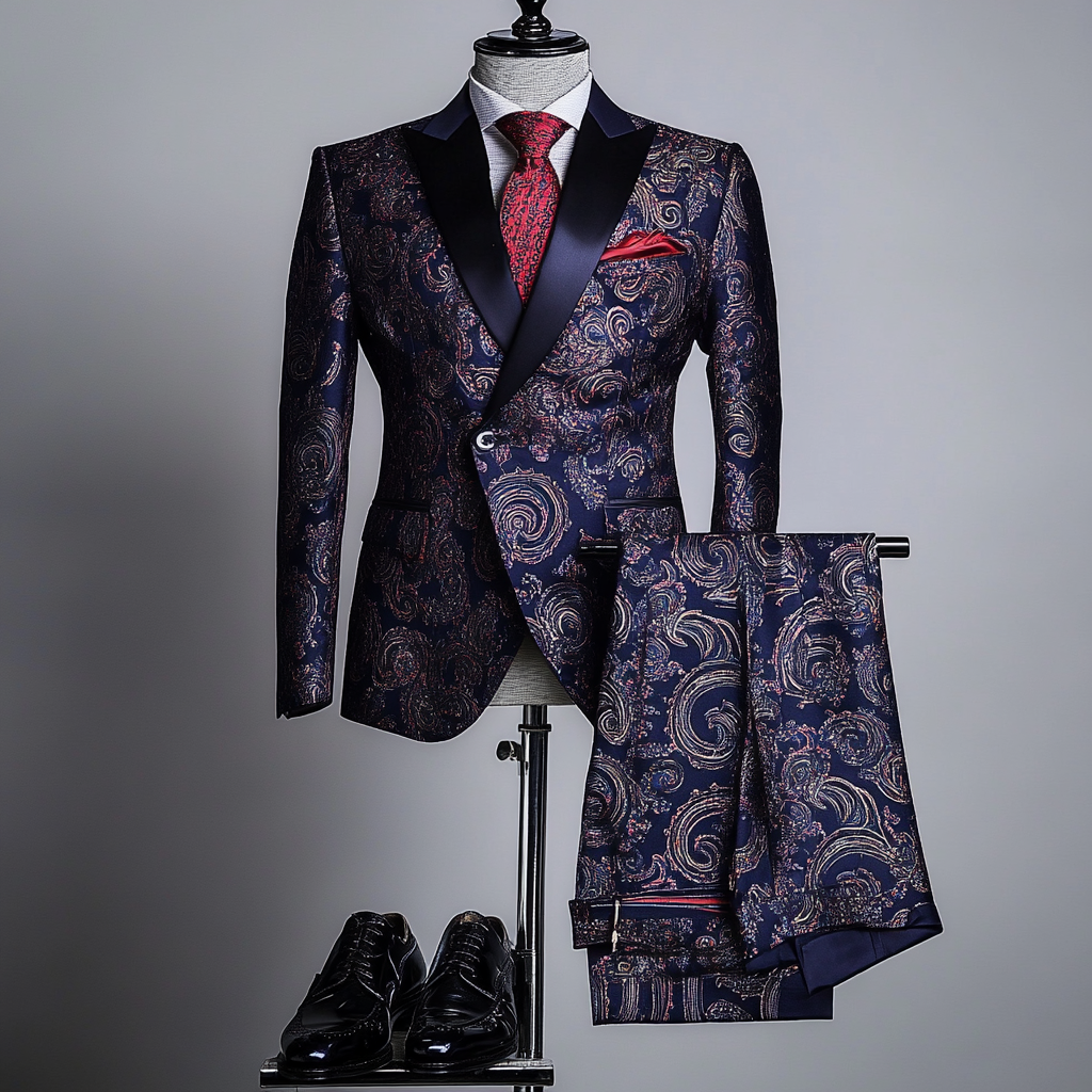 Men's Luxury Embroidery  Business Casual Fashion Blazer Jacket Suit  Jacke Anzug