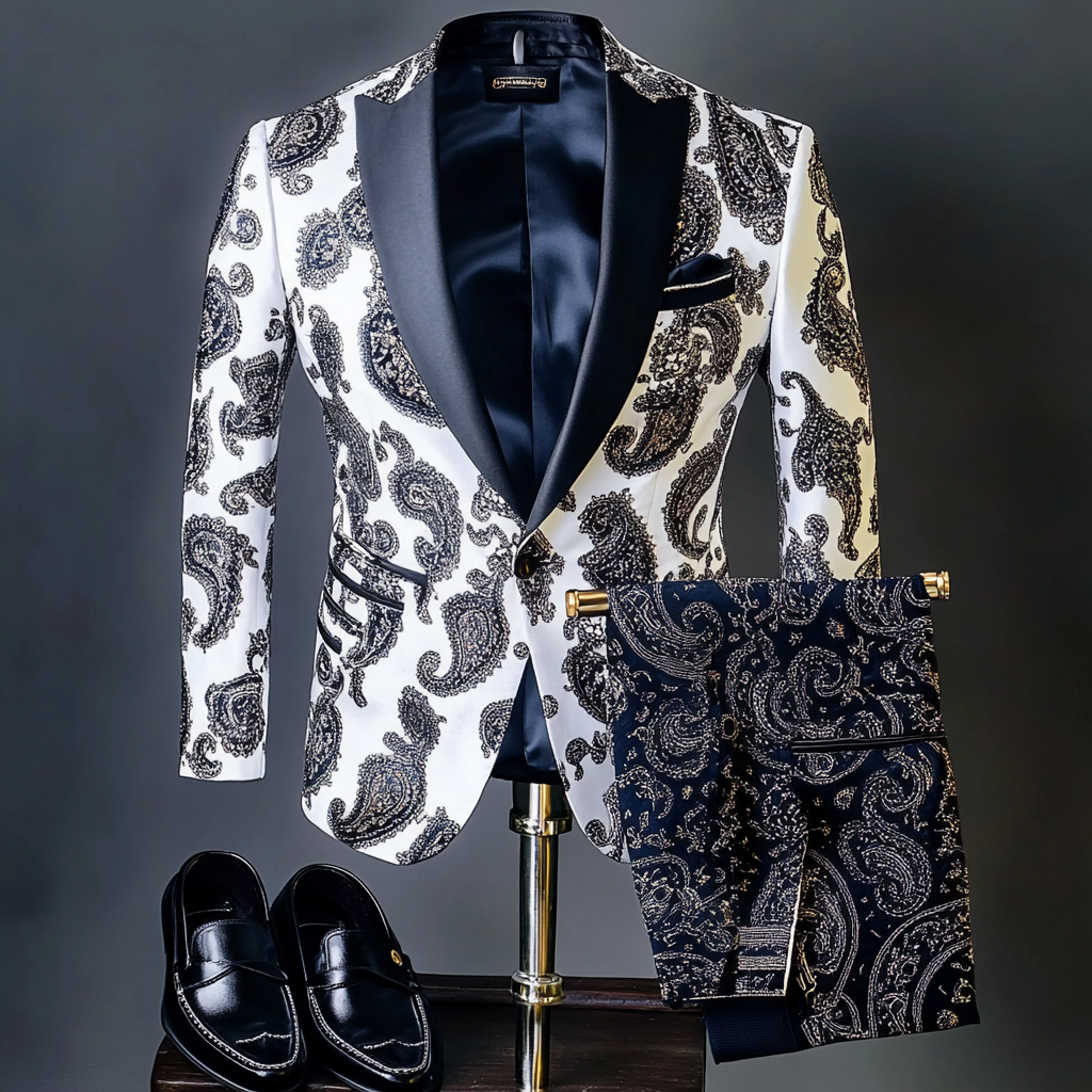 Men's Luxury Embroidery  Business Casual Fashion Blazer Jacket Suit  Jacke Anzug
