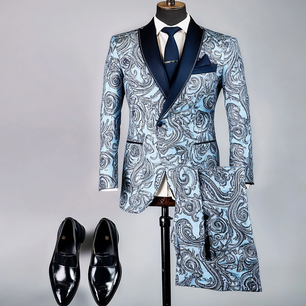 Men's Luxury Embroidery  Business Casual Fashion Blazer Jacket Suit  Jacke Anzug