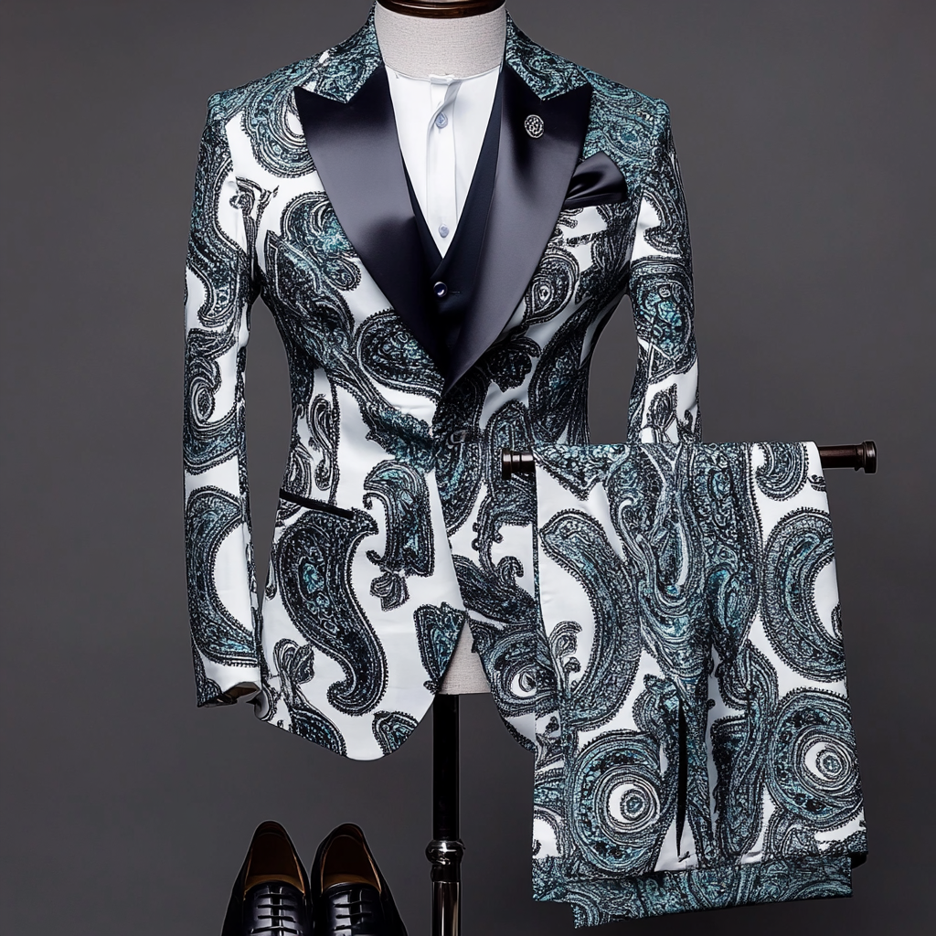 Men's Luxury Embroidery  Business Casual Fashion Blazer Jacket Suit  Jacke Anzug