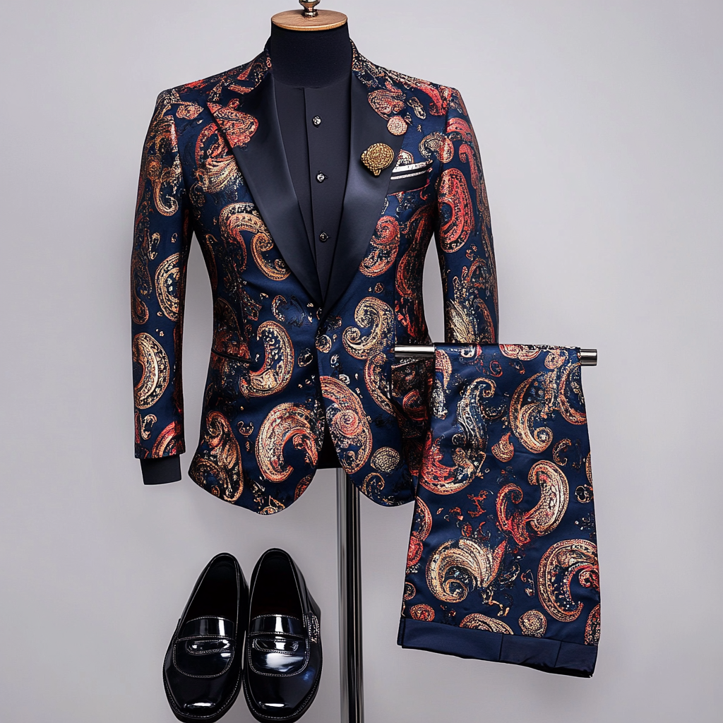 Men's Luxury Embroidery  Business Casual Fashion Blazer Jacket Suit  Jacke Anzug