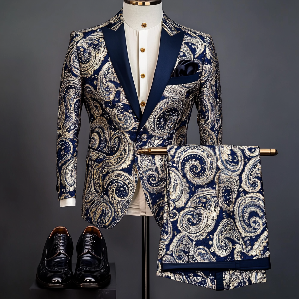 Men's Luxury Embroidery  Business Casual Fashion Blazer Jacket Suit  Jacke Anzug