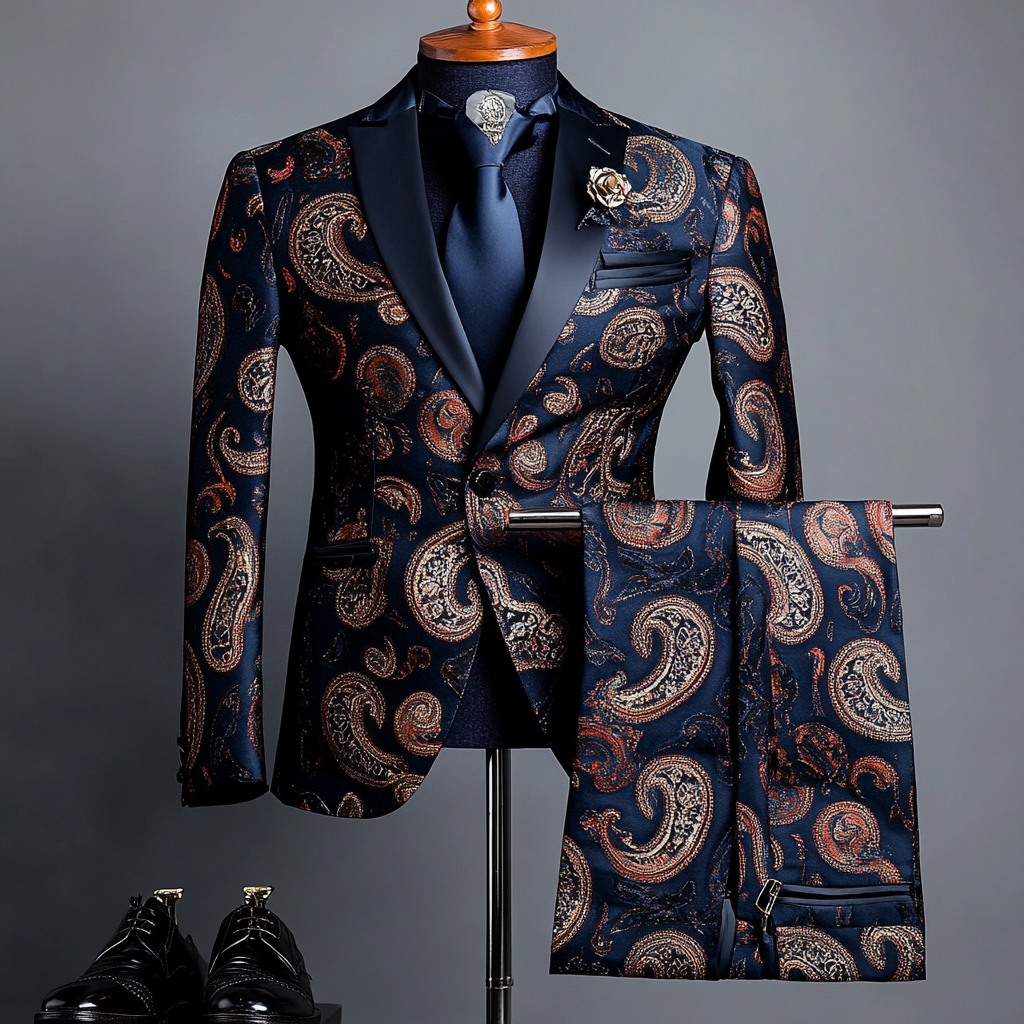 Men's Luxury Embroidery  Business Casual Fashion Blazer Jacket Suit  Jacke Anzug