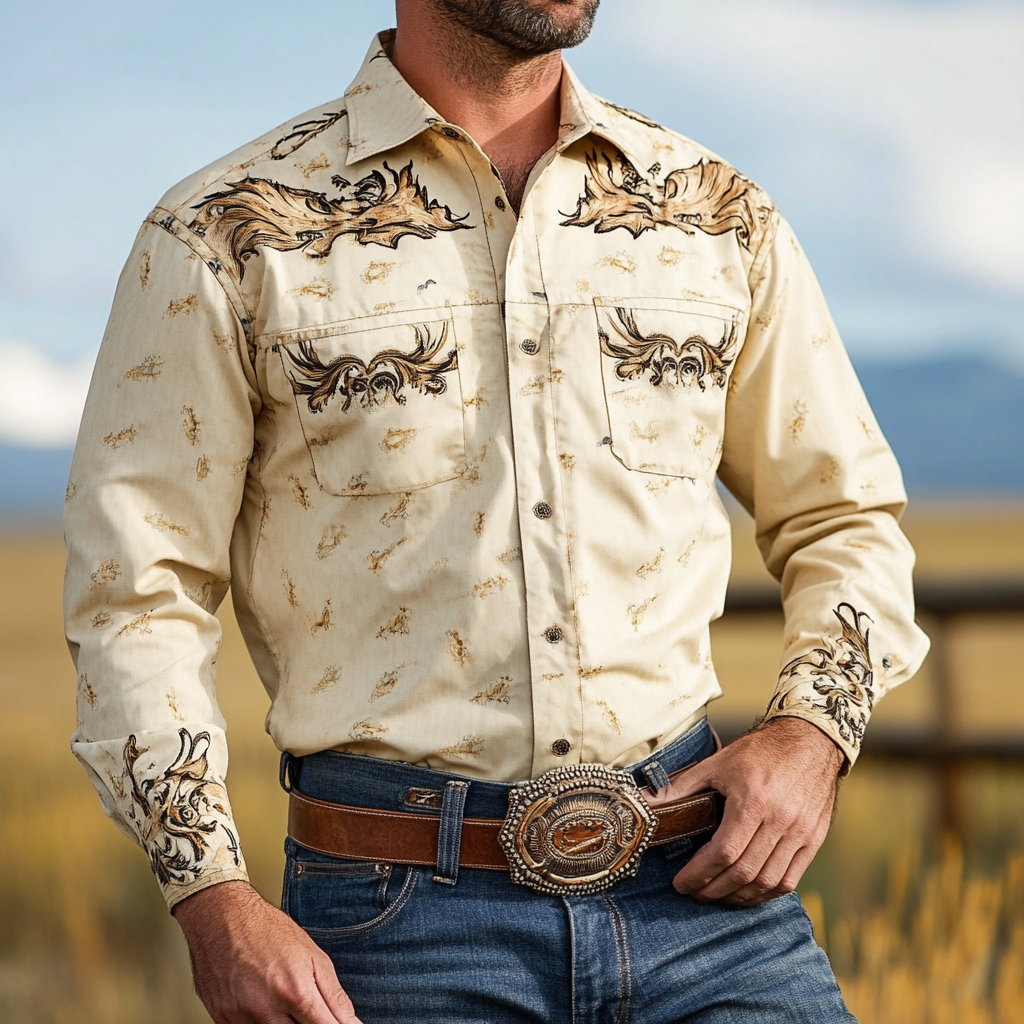 Retro American western cowboy shirt 