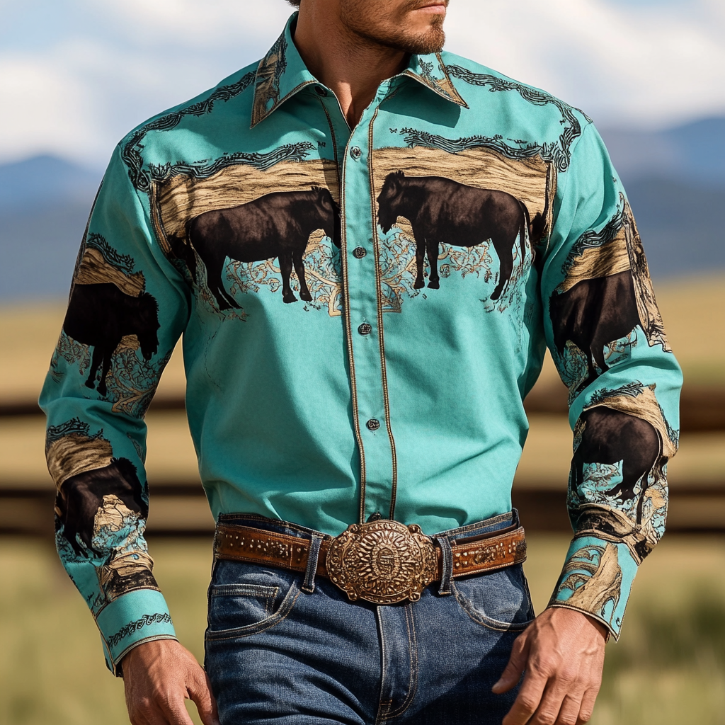 Retro American western cowboy shirt 