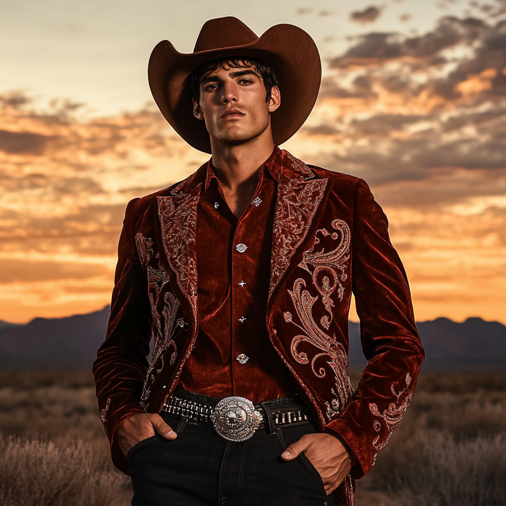 Men American Western Suit Outdoor Jacket Blazer