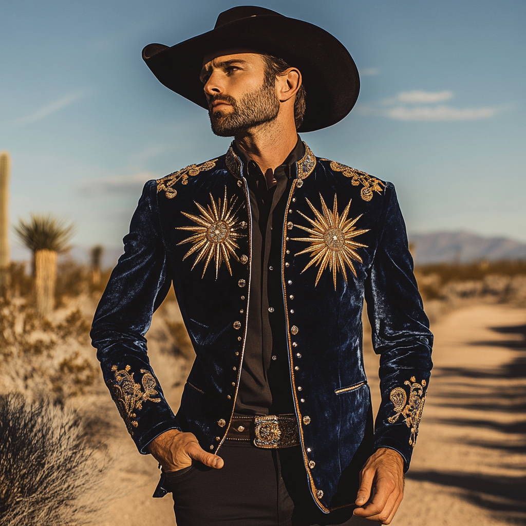 Men American Western Suit Outdoor Jacket Blazer
