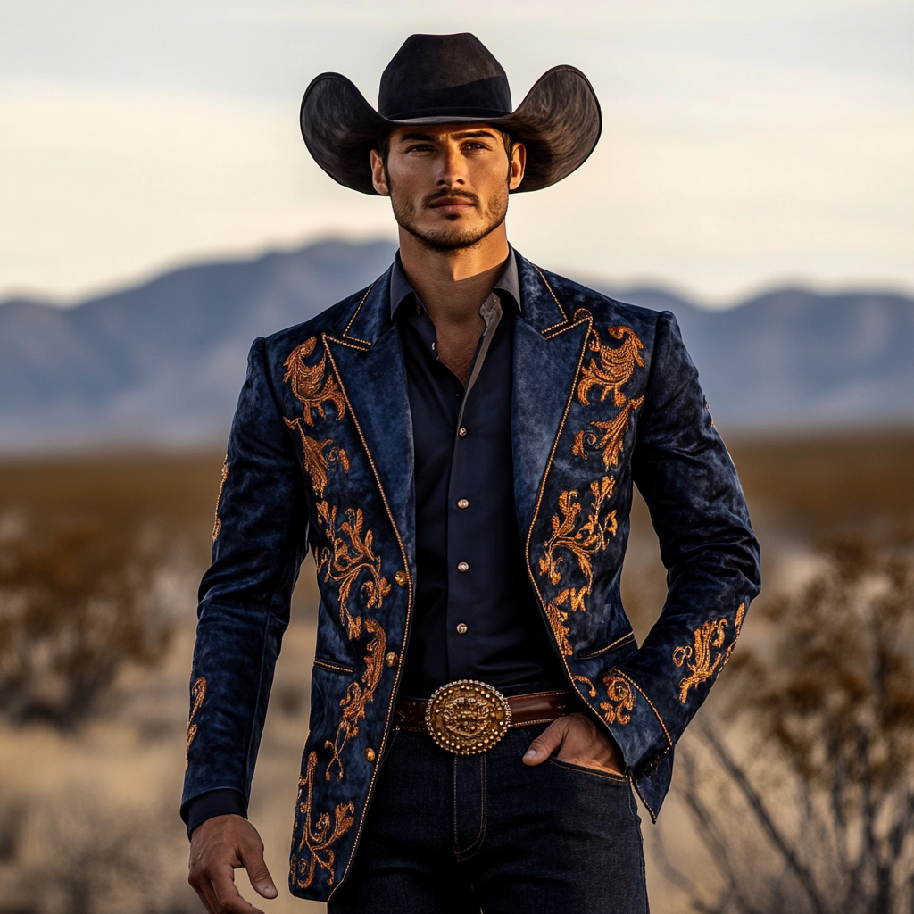 Men American Western Suit Outdoor Jacket Blazer