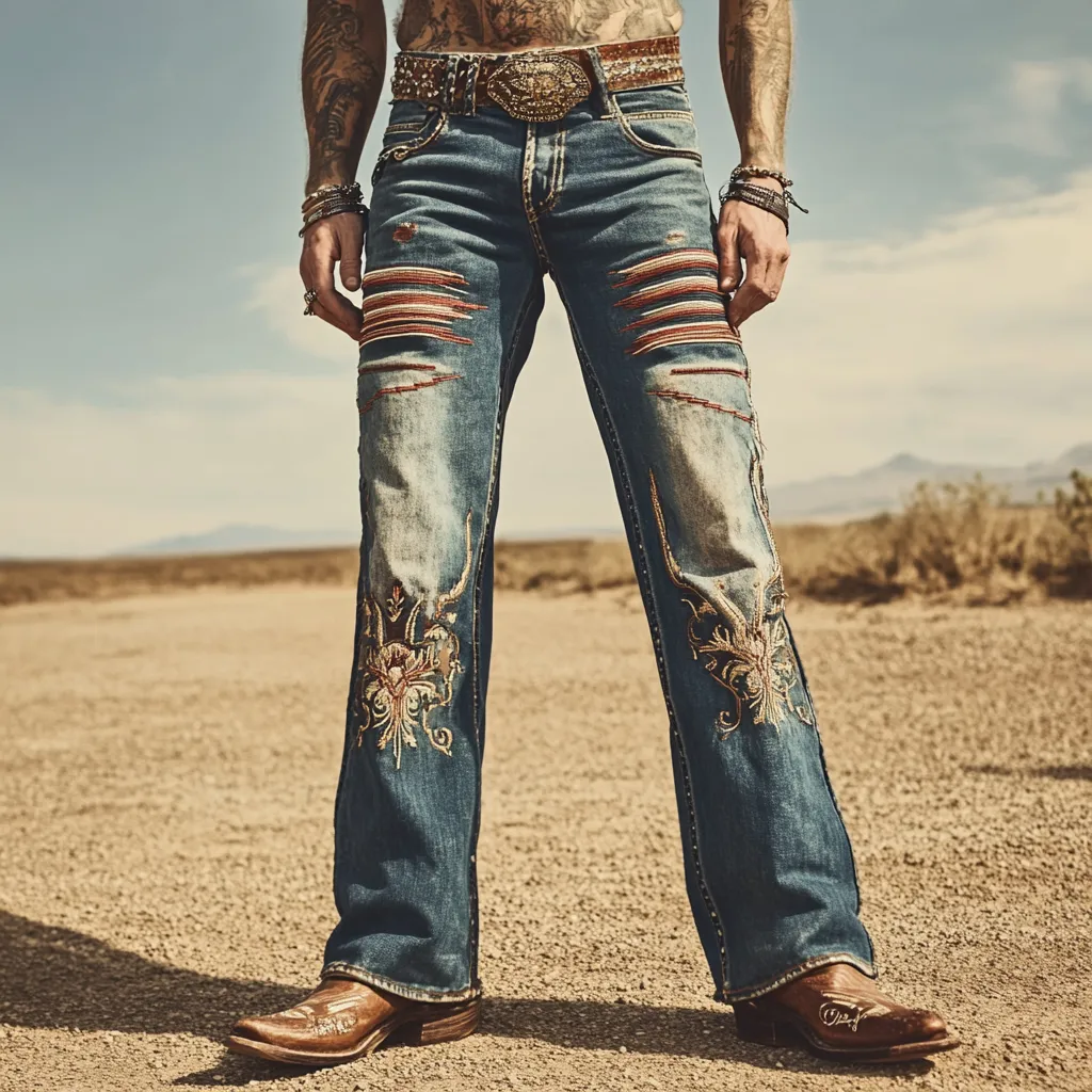 Men's Vintage American western style jeans
