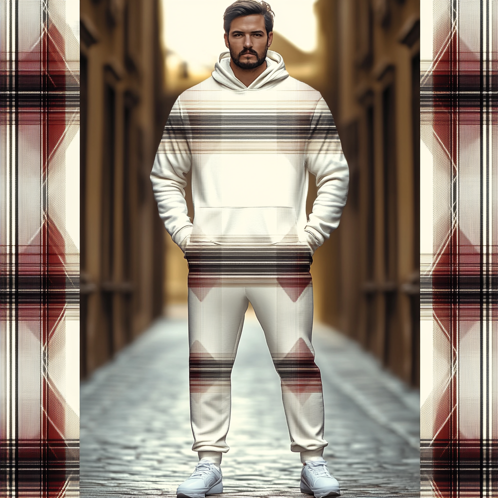 Men's  perfect fit casual  long sleeve sports suit hoodies jacket set two piece set