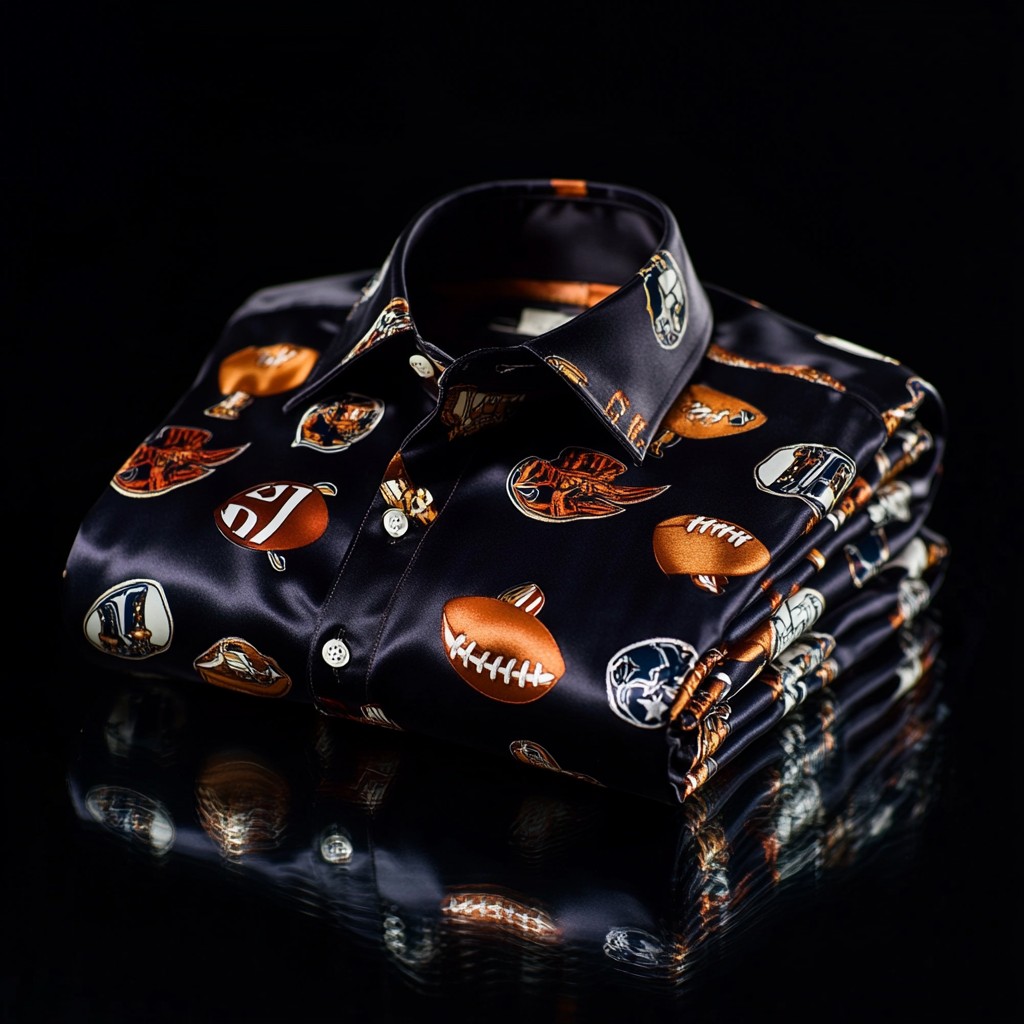 Perfect Fit Comfortable Luxurious Super Bowl Exclusive Design Pattern Casual vacation Long Sleeve Shirt