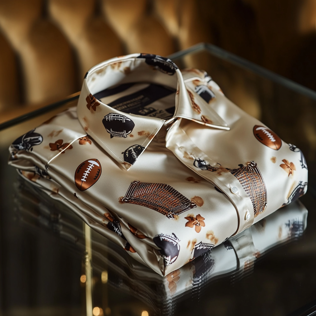 Perfect Fit Comfortable Luxurious Super Bowl Exclusive Design Pattern Casual vacation Long Sleeve Shirt