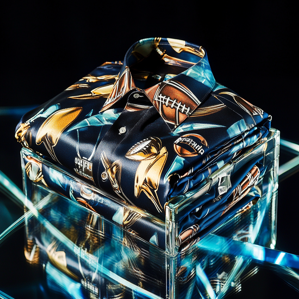 Perfect Fit Comfortable Luxurious Super Bowl Exclusive Design Pattern Casual vacation Long Sleeve Shirt