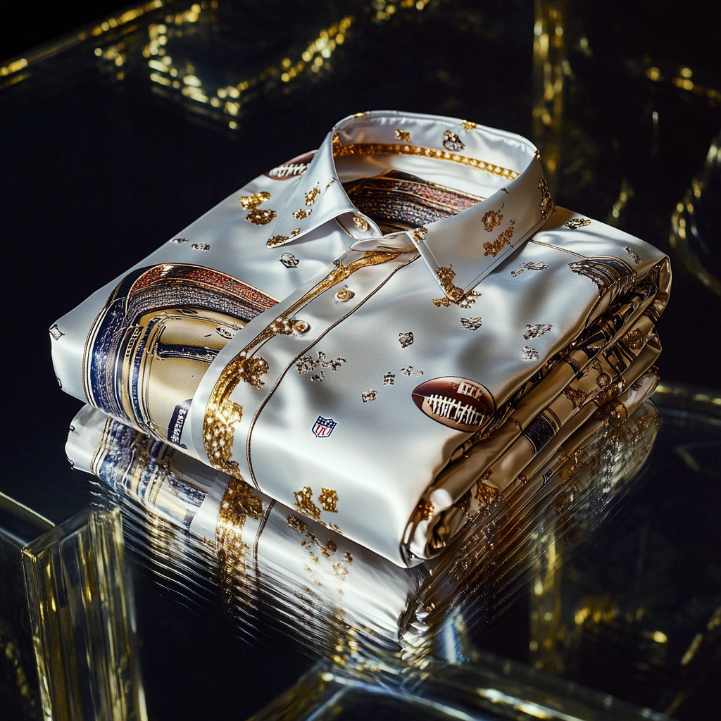 Perfect Fit Comfortable Luxurious Super Bowl Exclusive Design Pattern Casual vacation Long Sleeve Shirt