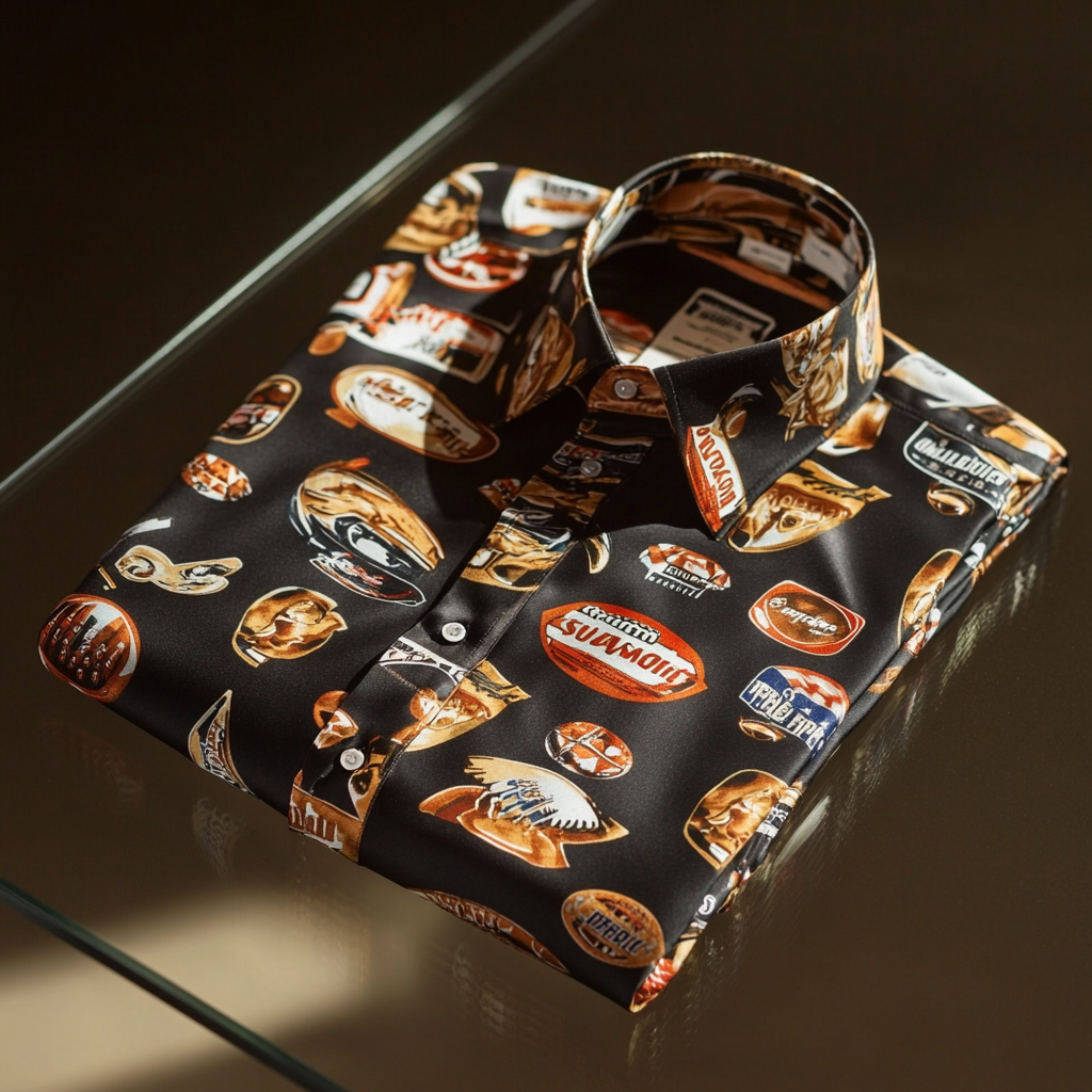 Perfect Fit Comfortable Luxurious Super Bowl Exclusive Design Pattern Casual vacation Long Sleeve Shirt