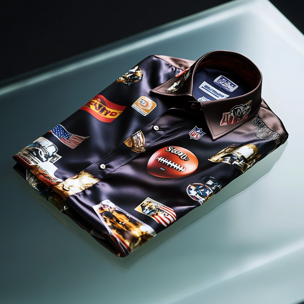 Perfect Fit Comfortable Luxurious Super Bowl Exclusive Design Pattern Casual vacation Long Sleeve Shirt