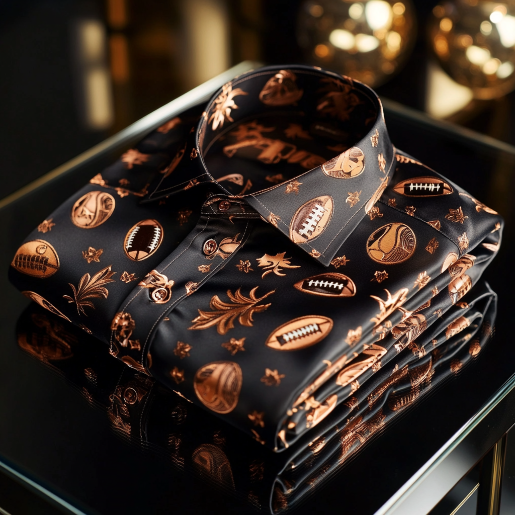 Perfect Fit Comfortable Luxurious Super Bowl Exclusive Design Pattern Casual vacation Long Sleeve Shirt