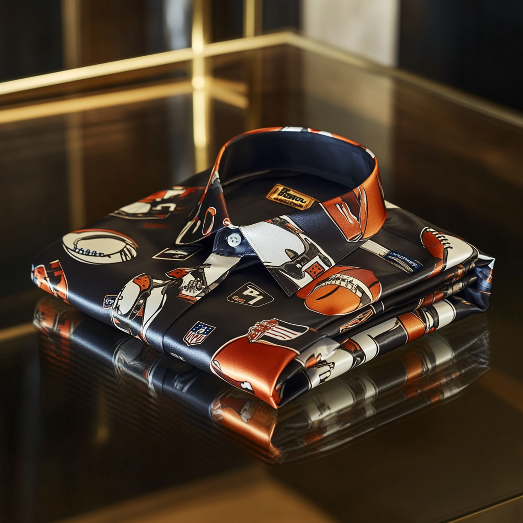 Perfect Fit Comfortable Luxurious Super Bowl Exclusive Design Pattern Casual vacation Long Sleeve Shirt