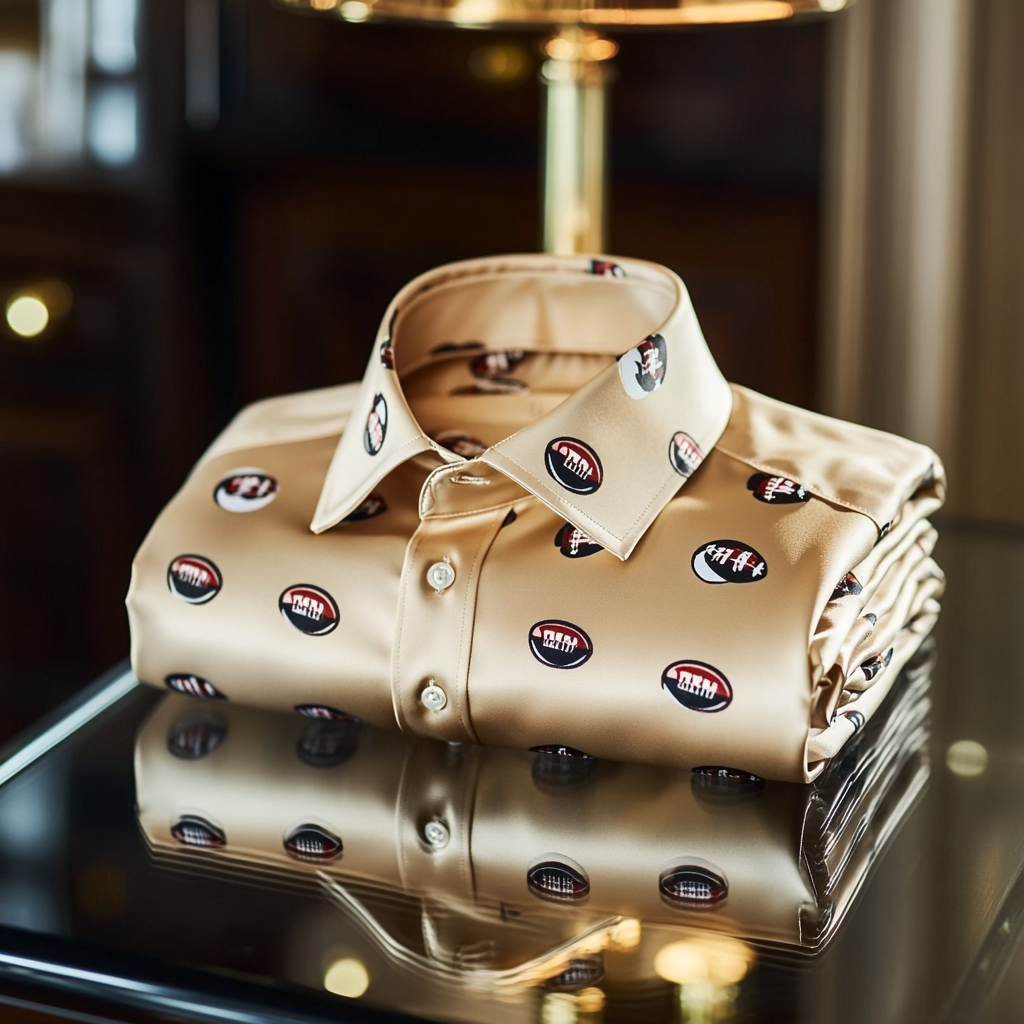 Perfect Fit Comfortable Luxurious Super Bowl Exclusive Design Pattern Casual vacation Long Sleeve Shirt