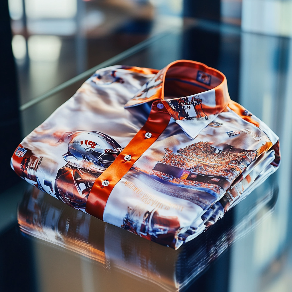 Perfect Fit Comfortable Luxurious Super Bowl Exclusive Design Pattern Casual vacation Long Sleeve Shirt