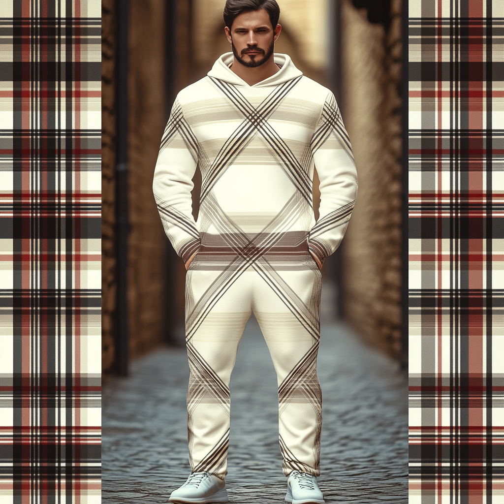 Men's  perfect fit casual  long sleeve sports suit hoodies jacket set two piece set