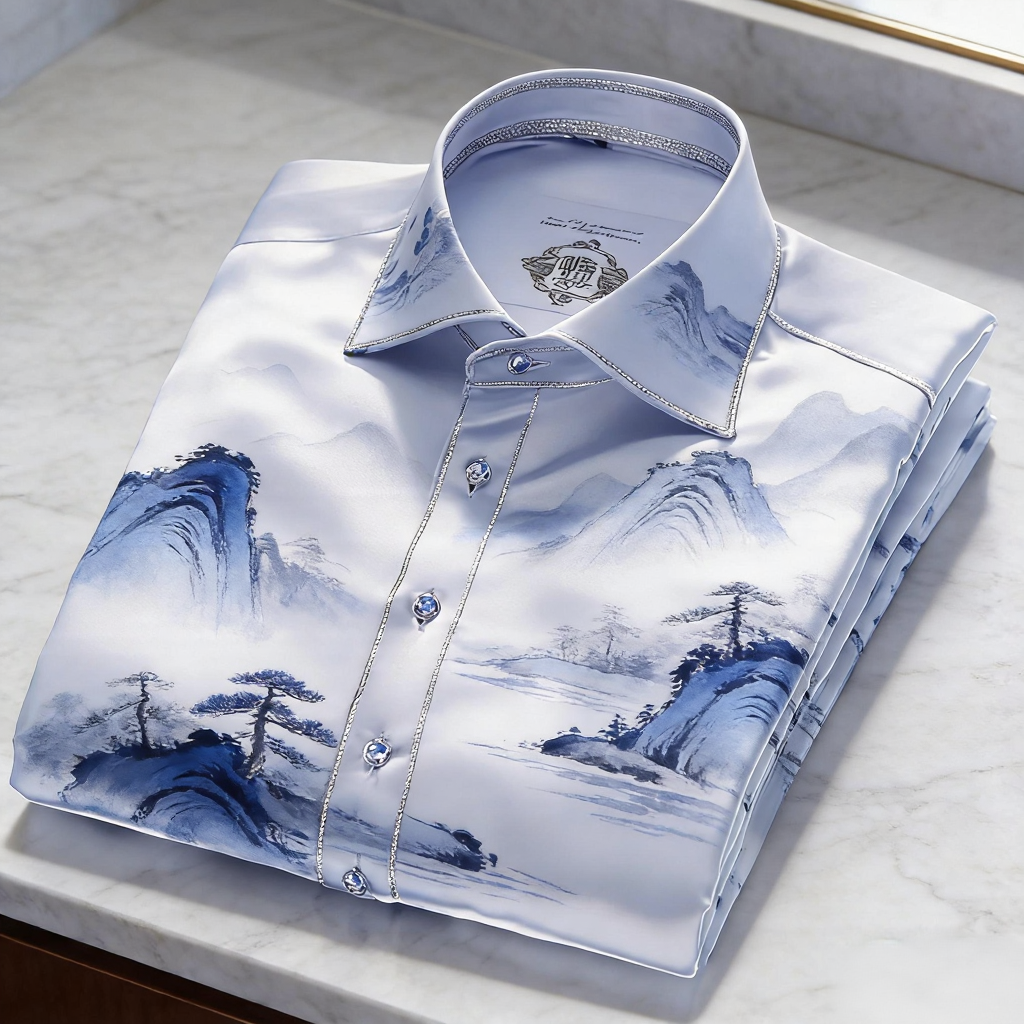 Luxury Premium High Elasticity Shirt Business Casual Out Vacation Long Sleeve Shirt