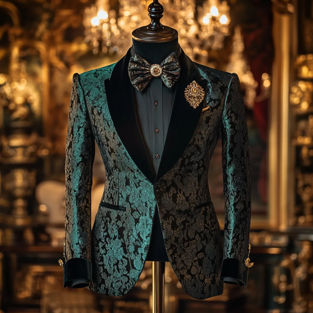 Men's Luxury Embroidery  Business Casual Fashion Blazer Jacket Suit  Jacke Anzug