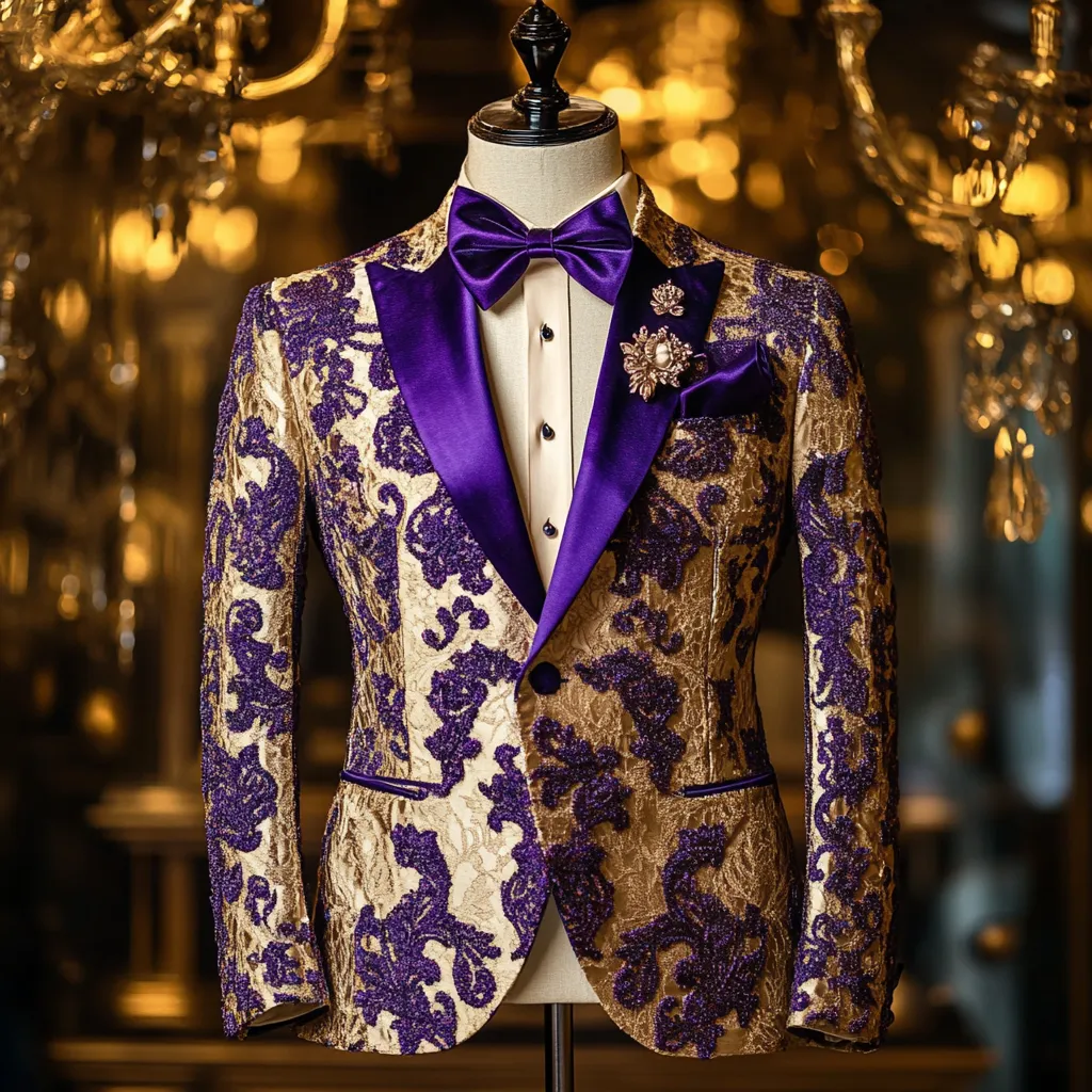 Men's Luxury Embroidery  Business Casual Fashion Blazer Jacket Suit  Jacke Anzug