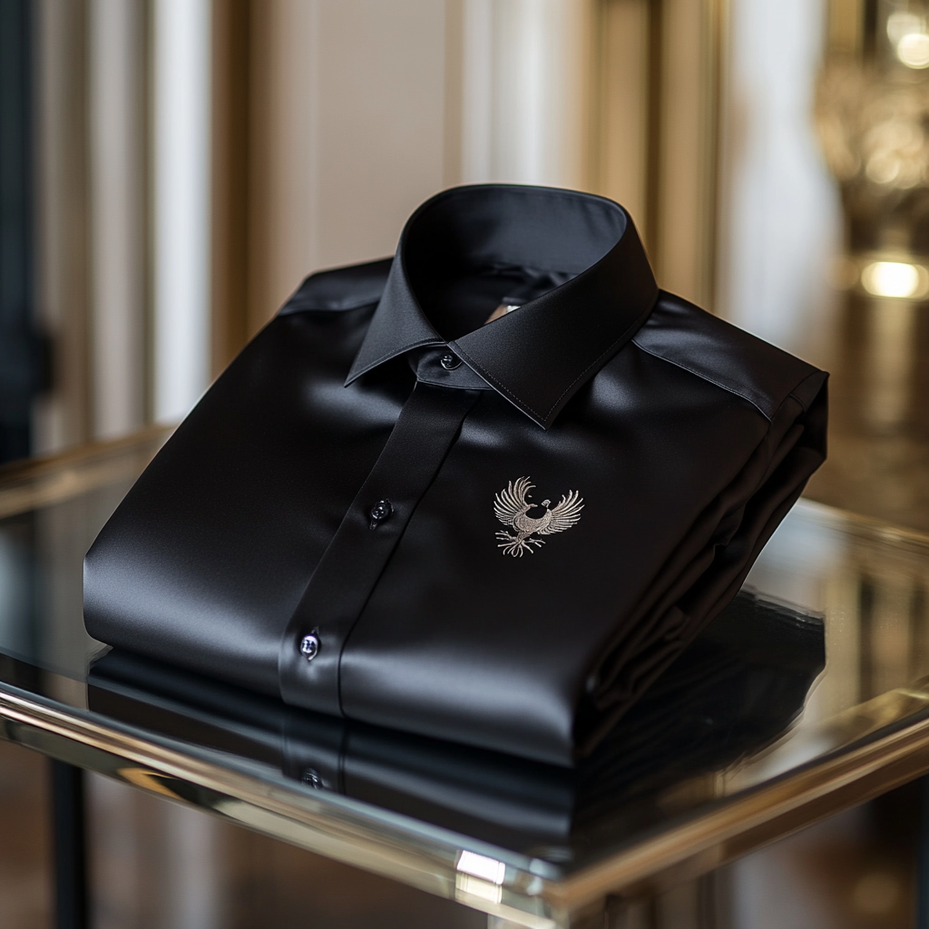 Men classic stylized rooster designformal casual long sleeve shirt