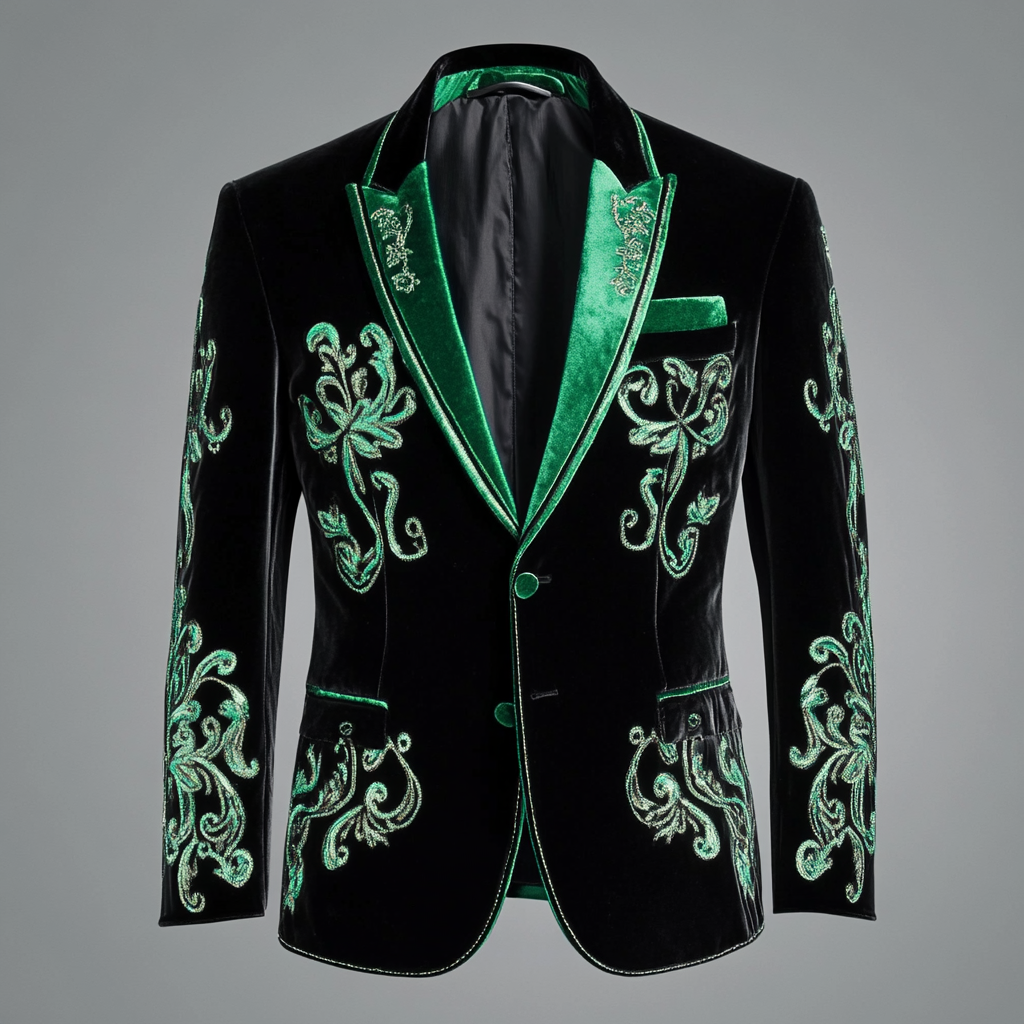 Men's Blazer  Business Casual Fashion Print Jacket Suit