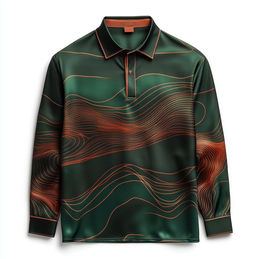 Perfect Silk comfortable business leisure vacation Long Sleeve Polo Shirts