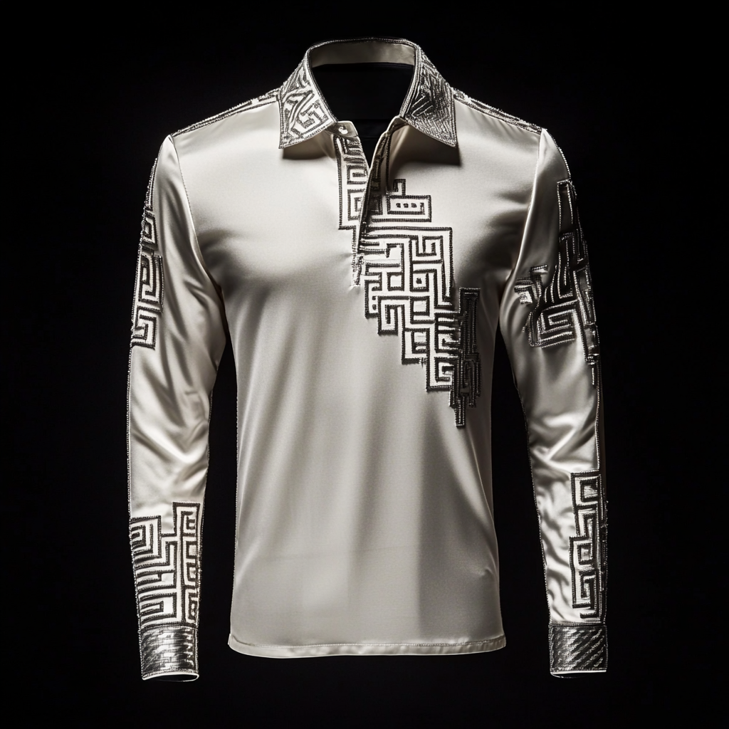 Perfect Silk comfortable business leisure vacation Long Sleeve Polo Shirts